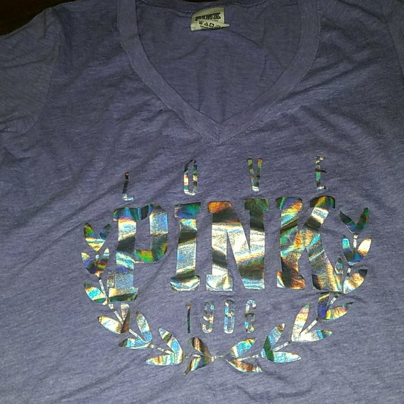 PINK small t-shirt in purple EUC - Picture 3 of 5